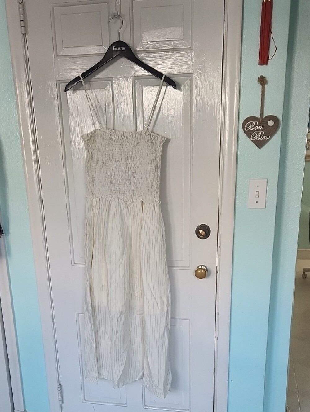 One Loved Babe Cream Smocked Midi Dress - Picture 2 of 6